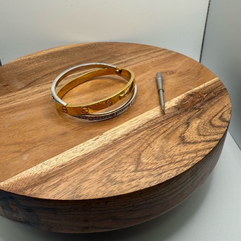Gold and Silver Bangle Bracelet Set